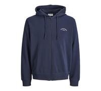 JACK & JONES Jjcollege Logo Sweat Zip Hood, Blazer Blu Marine, M