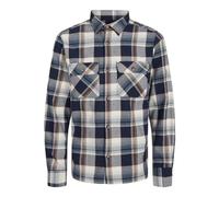 JACK & JONES Jjdarren Flannel Overshirt LS Camicia Casual, Blazer Blu Marine, S Uomo