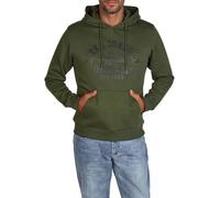 JACK & JONES JJEADRIAN Felpa con cappuccio da uomo, vestibilità normale, con cappuccio, con stampa, nero, grigio, verde, marrone, beige, blu, S, M, L, XL, XXL, 3XL, Verde combo, XXL