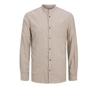 JACK & JONES Jjeband-Maglietta Melange LS SN Camicia, Farina D'avena, XL Uomo