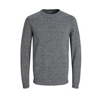 JACK & JONES Jjebasic Knit Crew Neck Noos, Felpa Uomo, Blu (Navy Blazer Detail: Twisted With Jet Stream), X-Large
