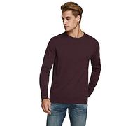 JACK & JONES Jjebasic Knit Crew Neck Noos, Felpa Uomo, Rosso (Port Royale Detail: Twisted With Black), X-Small