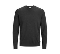 JACK & JONES Jjebasic Knit V-Neck Noos Felpa, Grigio Dark Grey Melange, Large Uomo