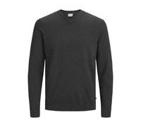 JACK & JONES Jjebasic Knit V-Neck Noos Felpa Uomo, Grigio Dark Grey Melange, X-Large