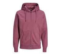 JACK & JONES Jjebasic Sweat Zip Hood Noos Felpa Sportiva con Cappuccio, Rosa (Hawthorn Rose), XL Uomo