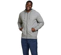 Jack & Jones JJEBASIC Sweat Zip Hood Noos PS Maglione Cardigan, Chiaro Grigio Melange, EU6XL US4XL/ Uomo