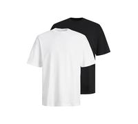 JACK & JONES JJEBRADLEY Tee SS O-Neck 2PK MP Noos Uomo T-Shirt Nero/Bianco L 100% Cotone Regular