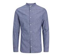 JACK & JONES Jjebreeze Band Shirt LS SN, Denim Sbiadito, S Uomo