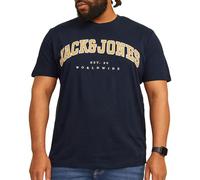 JACK & JONES Jjecaleb Varsity Tee SS O-Neck NOO Pls T-Shirt da Uomo, Blazer Navy, 1 XL