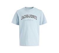 JACK & JONES Jjecaleb Varsity Tee SS O-Neck Noos Jnr T-Shirt, Celeste, 16 Anni Uomini, Celeste, 176