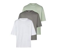 JACK & JONES JJECHARGE - Maglietta da uomo, oversize, confezione da 3 pezzi, scollo rotondo, a maniche corte, estiva, con stampa, nero, bianco, beige, verde, grigio, marrone, S, M, L, XL, XXL, 3XL