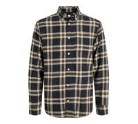 JACK & JONES Jjeclassic Flannel Check Shirt da Uomo LS SN Pls, Nero, 6XL
