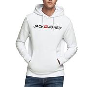 JACK & JONES JJECORP LOGO SWEAT HOOD NOOS 12137054, Felpe con cappuccio, Uomo, White, M