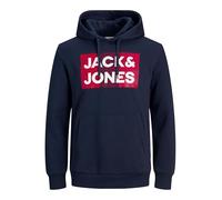 JACK & JONES Jjecorp Logo Sweat Hood Noos Felpe con cappuccio, Blu (Navy Blazer Fit: Reg/Large Print), XXL Uomo