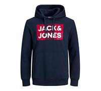 JACK & JONES Jjecorp Logo Sweat Hood Noos Felpe con cappuccio, Blu (Navy Blazer/Play Reg), XXL Uomo
