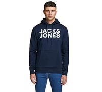 JACK & JONES Jjecorp Logo Sweat Hood Noos Felpe con cappuccio, Blu (Navy Blazerblau), L Uomo