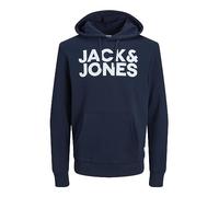 JACK & JONES Jjecorp Logo Sweat Hood Noos Felpe con cappuccio, Blu (Navy Blazerblau), M Uomo