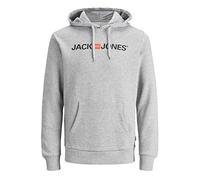 JACK & JONES Jjecorp Logo Sweat Hood Noos Felpe con cappuccio, Grigio (Light Grey Melange Detail: Reg Fit - Melange), M Uomo