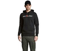 JACK & JONES Jjecorp Logo Sweat Hood Noos Felpe con cappuccio, Nero (Black Detail: Reg Fit), L Uomo