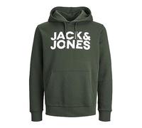 JACK & JONES Jjecorp Logo Sweat Hood Noos Felpe con cappuccio, Verde, M Uomo