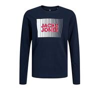 JACK & JONES JJECORP LOGO TEE PLAY LS O-NECK NOOS JNR, T-Shirt Uomo, Blu (Navy Blazer), 140