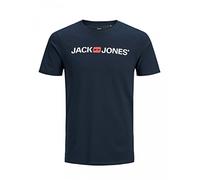 JACK & JONES Jjecorp Logo Tee Ss Crew Neck Noos, T-shirt Uomo, Blu (Navy Blazer Detail: Slim Fit), Medium