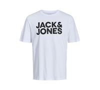 JACK & JONES JJECORP LOGO TEE SS O-NECK NOOS, T-Shirt, Uomo, White/Fit: Slim/Large Print/Black, S