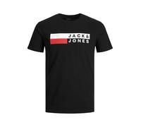 Jack & Jones JJECORP - Maglietta a Maniche Corte con Logo da Uomo, Taglie Forti, Black/Print:Play 4, 4XL