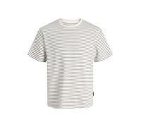 JACK & JONES Jjedover - Maglietta a Righe con Scollo Rotondo, Bianco Antico, XXL