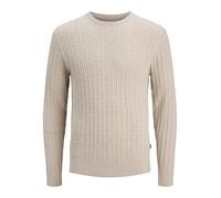 JACK & JONES Jjeemil Knit Cable Crew Neck Noos, Farina d'avena, M