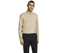JACK & JONES Jjeemil Knit Roll Neck Noos Dolcevita, Avorio (Oatmeal Detail: Melange), XL Uomo