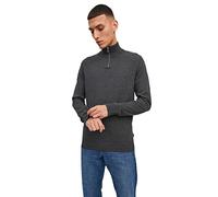 Jack & Jones Jjeemil Maglia Mezza Zip Noos Pullover, Melange Grigio Scuro, L Uomo
