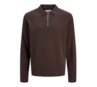 JACK & JONES Jjeemil - Polo a Mezza Zip LS Noos, Pacciamatura, S