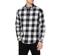 JACK & JONES Jjegingham Twill Shirt L/S Noos Pls, Camicia casual Uomo, Sussurro Bianco, 5XL