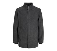 JACK & JONES Jjeharrison-Giacca in Lana, Dark Grey Melange/Motivo: Spina di Pesce, XL Uomo