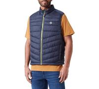 JACK & JONES Jjehero Bodywarmer Collar Noos Giacca trapuntata, Blazer Blu Navy Cerniera A Contrasto Giallo Di Sicurezza, XL Uomo