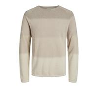 JACK & JONES JJEHILL KNIT CREW NECK NOOS, Maglione, Uomo, Oatmeal/Detail: Gradient, L