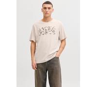 JACK & JONES Maglietta 'JJEJeff' crema / terra d'ombra / marrone scuro Uomo JACK & JONES L