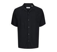 JACK & JONES Jjejeff Solid Resort Maglietta S/S SN Camicia a Maniche Corte, Nero, L Uomo