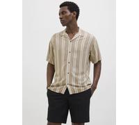 Jack & Jones - JJEJEFF STRIPE RESORT SHIRT SS SN Beige - Abbigliamento XL Beige