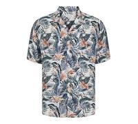 JACK & JONES Jjejeff Tropical AOP Resort SS SN Maglietta Camicia a Maniche Corte, Cloud Dancer, S Uomo