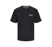 JACK & JONES Jjelegacy-Maglietta a Maniche Corte, con Scollo Rotondo Noos T-Shirt, Black/Detail:Moon Beam, L Uomo