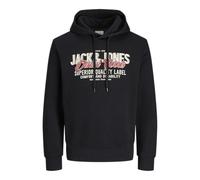 JACK & JONES Jjelogo Felpa con Cappuccio 2 col 25/26 Noos Pls - Plus Size, Nero, 6XL
