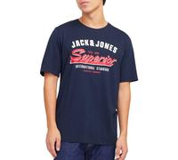 JACK & JONES Jjelogo SS O-Neck 2 col Ss25 SN T-Shirt, Sky Captain, XS Uomo