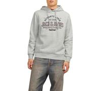 JACK & JONES Jjelogo Sweat Hood 2 col 24/25 Noos Felpa con Cappuccio, Bianco Melange, XL Uomo