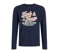 JACK & JONES Jjelogo Tee LS O-NEC 2 col Aw25 Noos Jnr, Sky Captain, 10 Anni