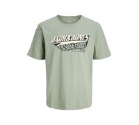 JACK & JONES Jjelogo Tee S Oneck 2 col Aw25 Noos Pls - Plus Size, Iceberg Green., 4XL