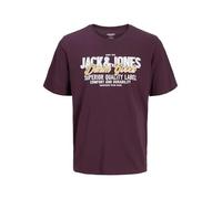 JACK & JONES Jjelogo Tee S Oneck 2 col Aw25 Noos Pls - Plus Size, Perfetto Plum, 4XL