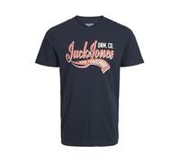 JACK & JONES JJELOGO TEE SS O-NECK 2 COL 23/24 PLS, T-Shirt Uomo, Blu (Navy Blazer), 6XL