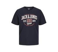 JACK & JONES Jjelogo Tee SS O-Neck 2 col Aw24 SN T-Shirt, Navy Scuro, M Uomo